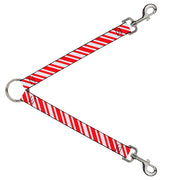 Dog Leash Splitter - Candy Cane3 Stripe White/3-Red Dog Leash Splitters Buckle-Down   