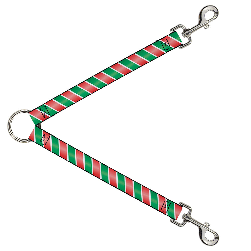Dog Leash Splitter - Candy Cane4 White/Red/Green Dog Leash Splitters Buckle-Down   