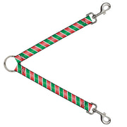 Dog Leash Splitter - Candy Cane4 White/Red/Green Dog Leash Splitters Buckle-Down   