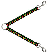Dog Leash Splitter - Christmas Lights Black/Multi Color Dog Leash Splitters Buckle-Down   