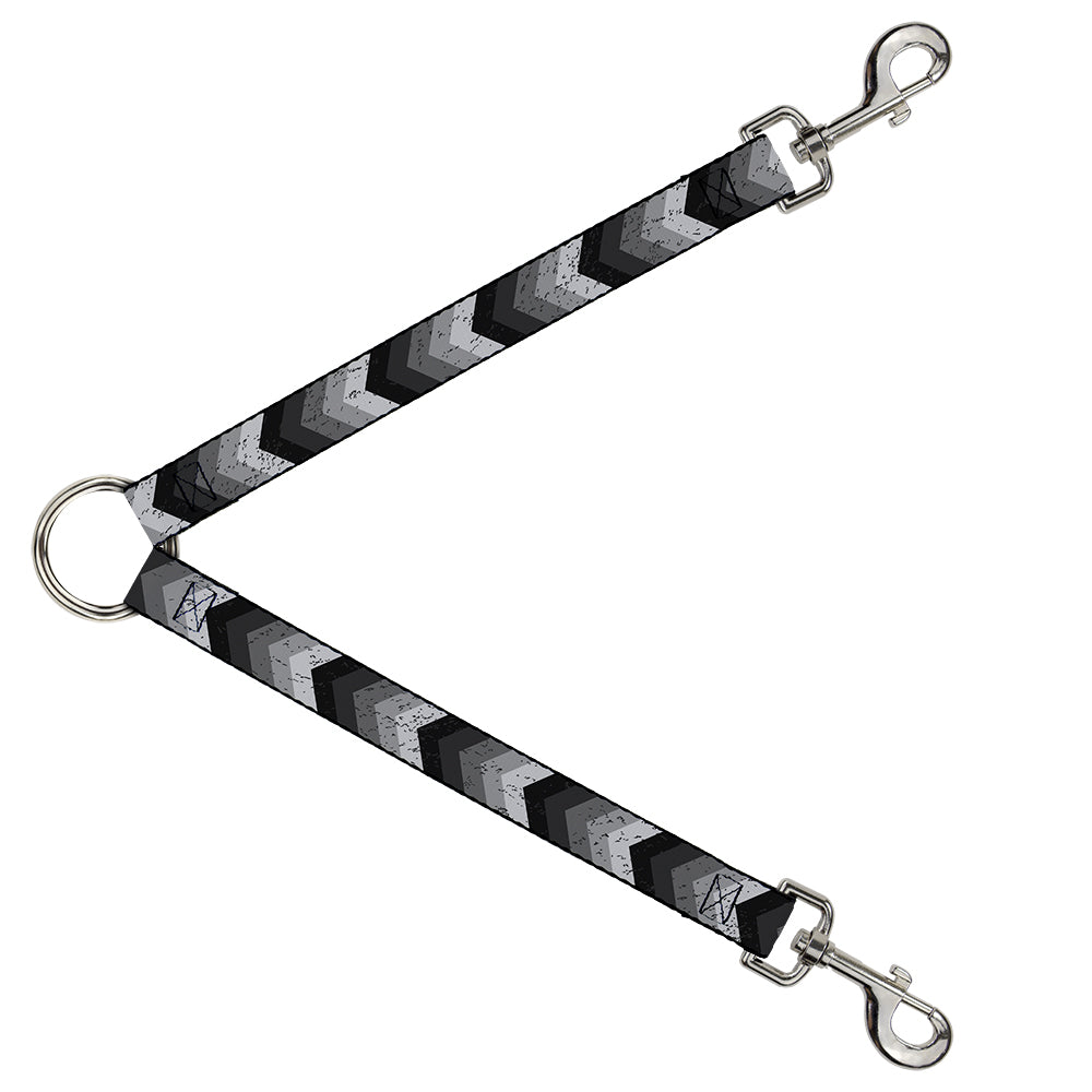 Dog Leash Splitter - Chevron Weathered Black/Grays Dog Leash Splitters Buckle-Down   