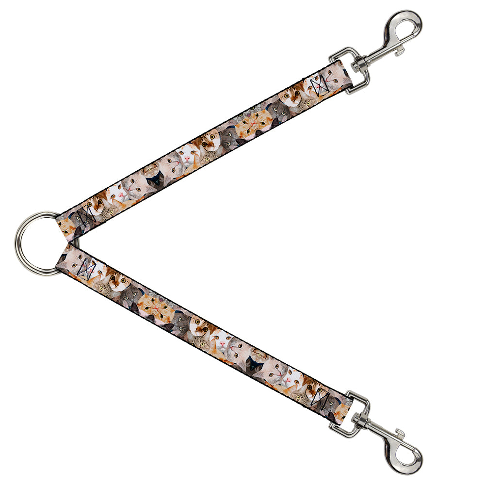 Dog Leash Splitter - Cat Faces Stacked Dog Leash Splitters Buckle-Down   