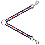 Dog Leash Splitter - Colorado Heart Blue/White/Red/Yellow Dog Leash Splitters Buckle-Down   