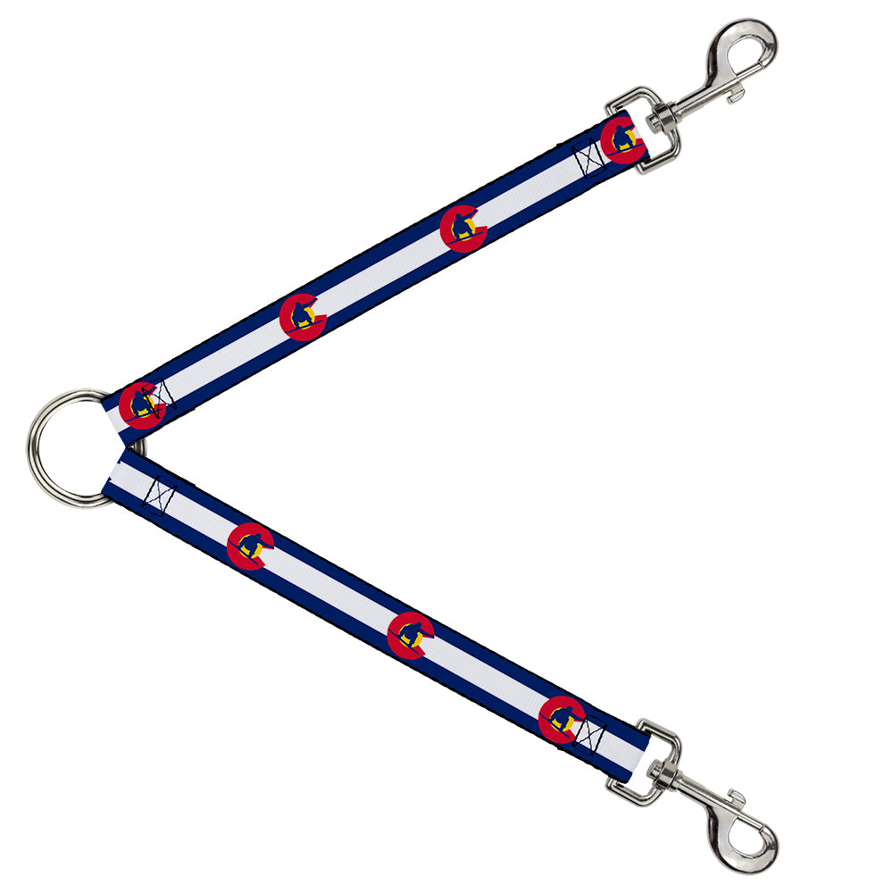 Dog Leash Splitter - Colorado Flag/Snowboarder Blue/White/Red/Yellow Dog Leash Splitters Buckle-Down   