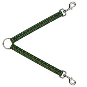 Dog Leash Splitter - Christmas Sweater Stitch Green/White/Gold/Red Dog Leash Splitters Buckle-Down   