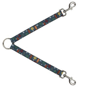 Dog Leash Splitter - Christmas Ornaments/Snowflakes Blue/White/Multi Color Dog Leash Splitters Buckle-Down   