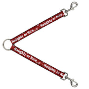 Dog Leash Splitter - Christmas NAUGHTY OR NICE/Snowflakes Reds/White/Green Dog Leash Splitters Buckle-Down   