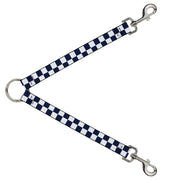 Dog Leash Splitter - Olde Scotland Yard Checker Midnight Blue/White Dog Leash Splitters Buckle-Down   