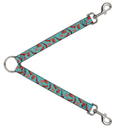 Dog Leash Splitter - Sheriff's Gear/Vertical Stripe Turquoise/Browns Dog Leash Splitters Buckle-Down   