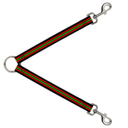 Dog Leash Splitter - Stripe Trio Black/Red/Green/Black Dog Leash Splitters Buckle-Down   