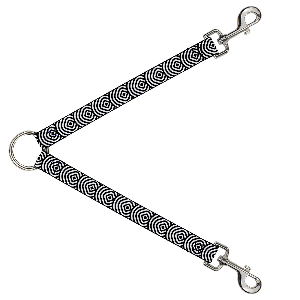 Dog Leash Splitter - Square Target White/Black Dog Leash Splitters Buckle-Down   