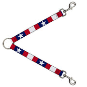 Dog Leash Splitter - Stars & Stripes Ribbon Red/Blue/White Dog Leash Splitters Buckle-Down   