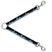 Dog Leash Splitter - SUP w/Dog Black/Blues/White Dog Leash Splitters Buckle-Down   