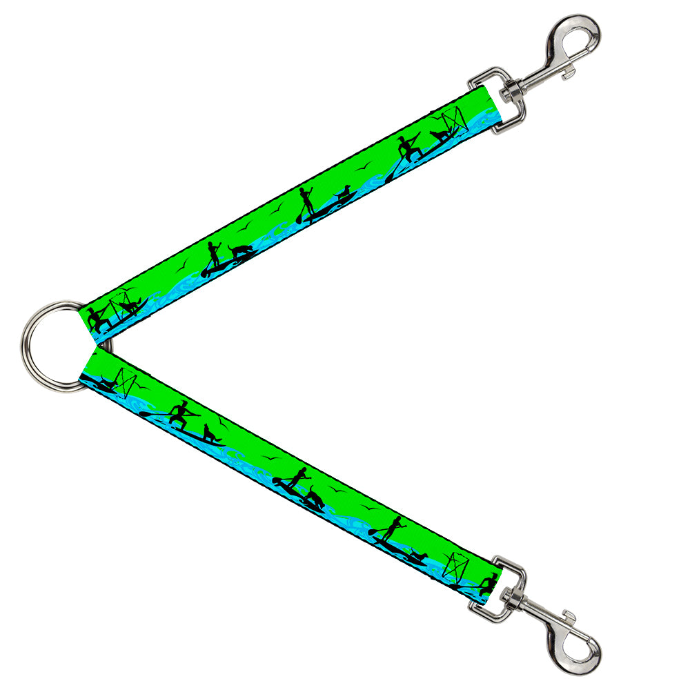 Dog Leash Splitter - SUP w/Dog Neon Green/Blues/Black Dog Leash Splitters Buckle-Down   
