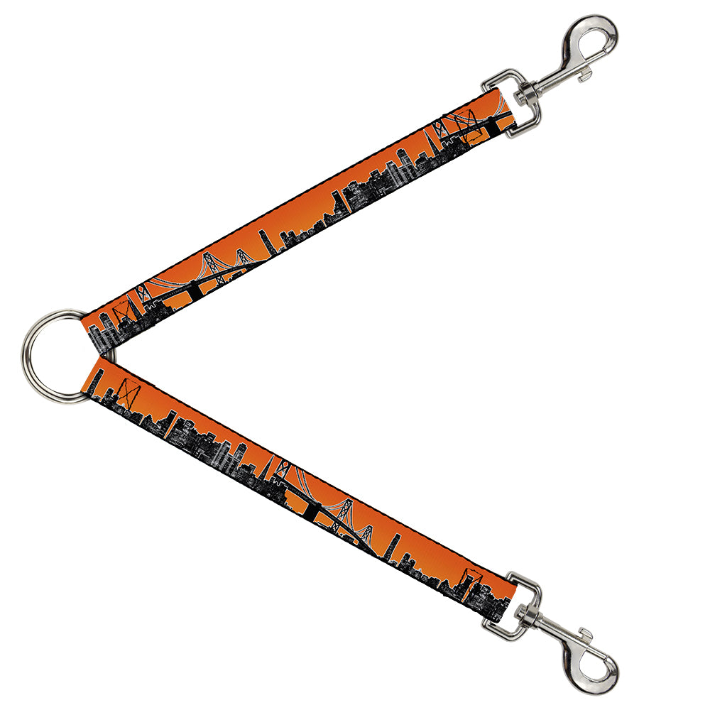 Dog Leash Splitter - San Francisco Vivid Skyline Orange Fade/Black Dog Leash Splitters Buckle-Down   