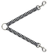 Dog Leash Splitter - Skull & Cross Bones Blocks Black/White White/Black Dog Leash Splitters Buckle-Down   