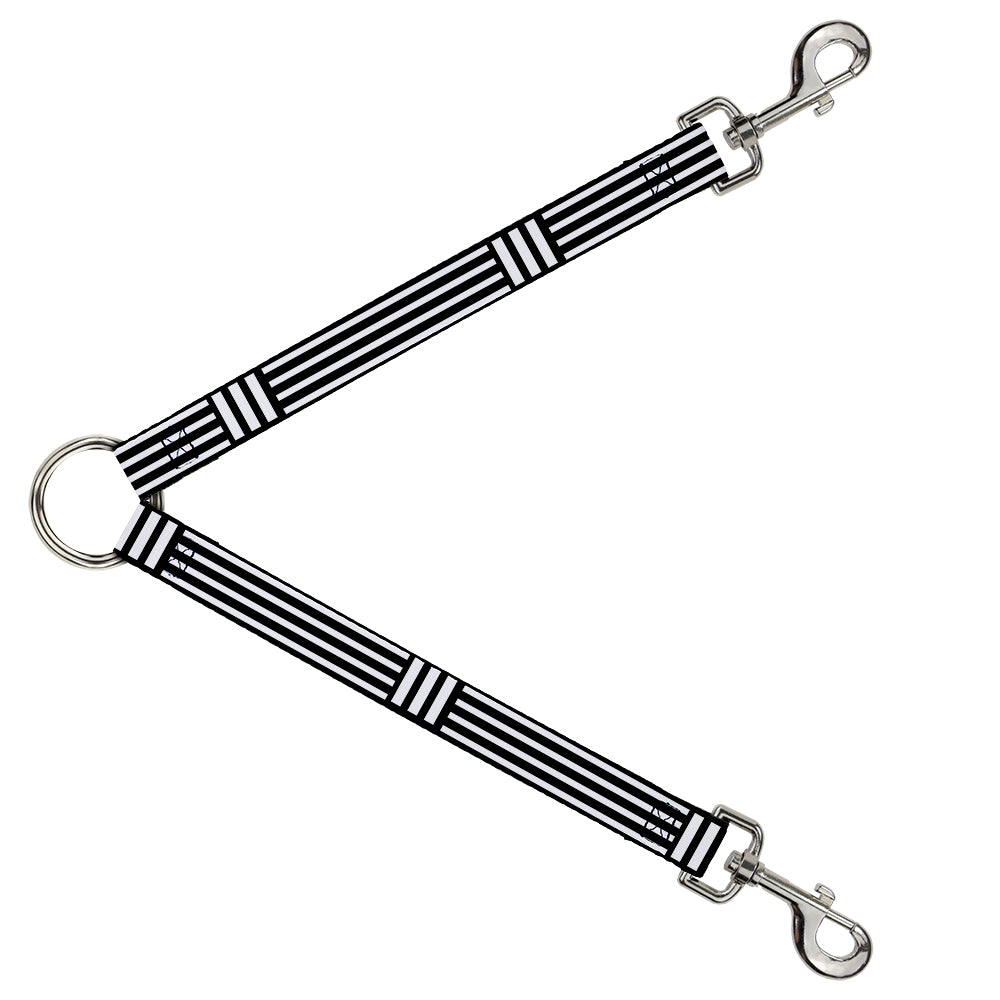 Dog Leash Splitter - Stripe Blocks Black/White Dog Leash Splitters Buckle-Down   