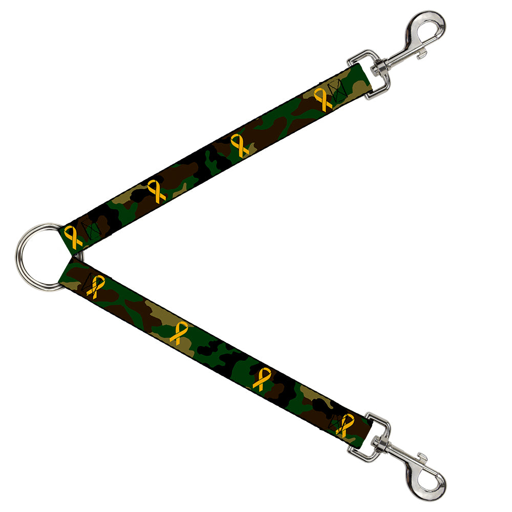 Dog Leash Splitter - Support Our Troops Camo Olive/Yellow Ribbon Dog Leash Splitters Buckle-Down   