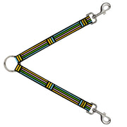 Dog Leash Splitter - Stripe Blocks Black/Multi Pastel Dog Leash Splitters Buckle-Down   