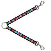 Dog Leash Splitter - Sprinkle Donuts Black/Multi Color Dog Leash Splitters Buckle-Down   