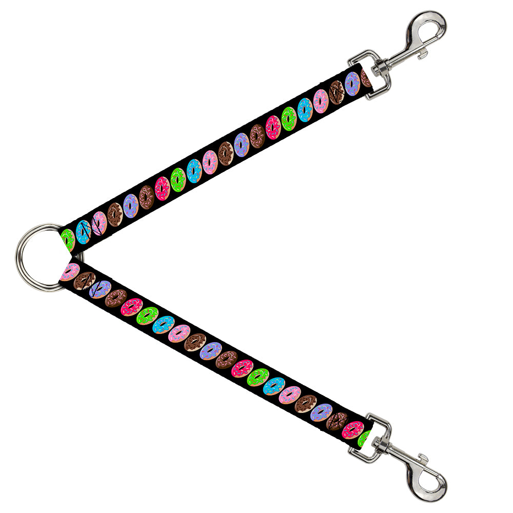 Dog Leash Splitter - Sprinkle Donuts Black/Multi Color Dog Leash Splitters Buckle-Down   