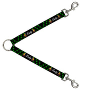 Dog Leash Splitter - St. Pat's LUCKY Pot of Gold/Shamrocks Scattered Black/Green/White Dog Leash Splitters Buckle-Down   