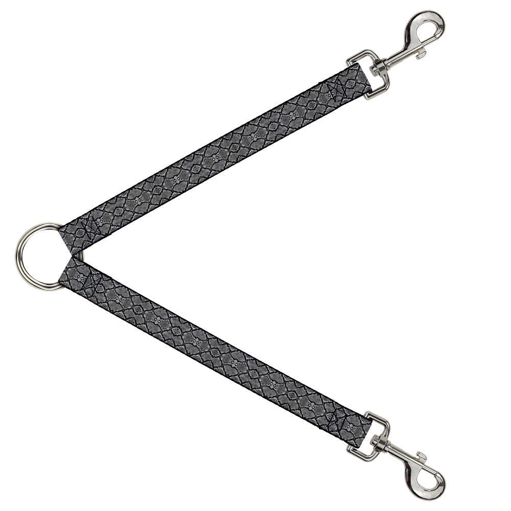 Dog Leash Splitter - Snake Skin 3 Charcoal/Black Dog Leash Splitters Buckle-Down   