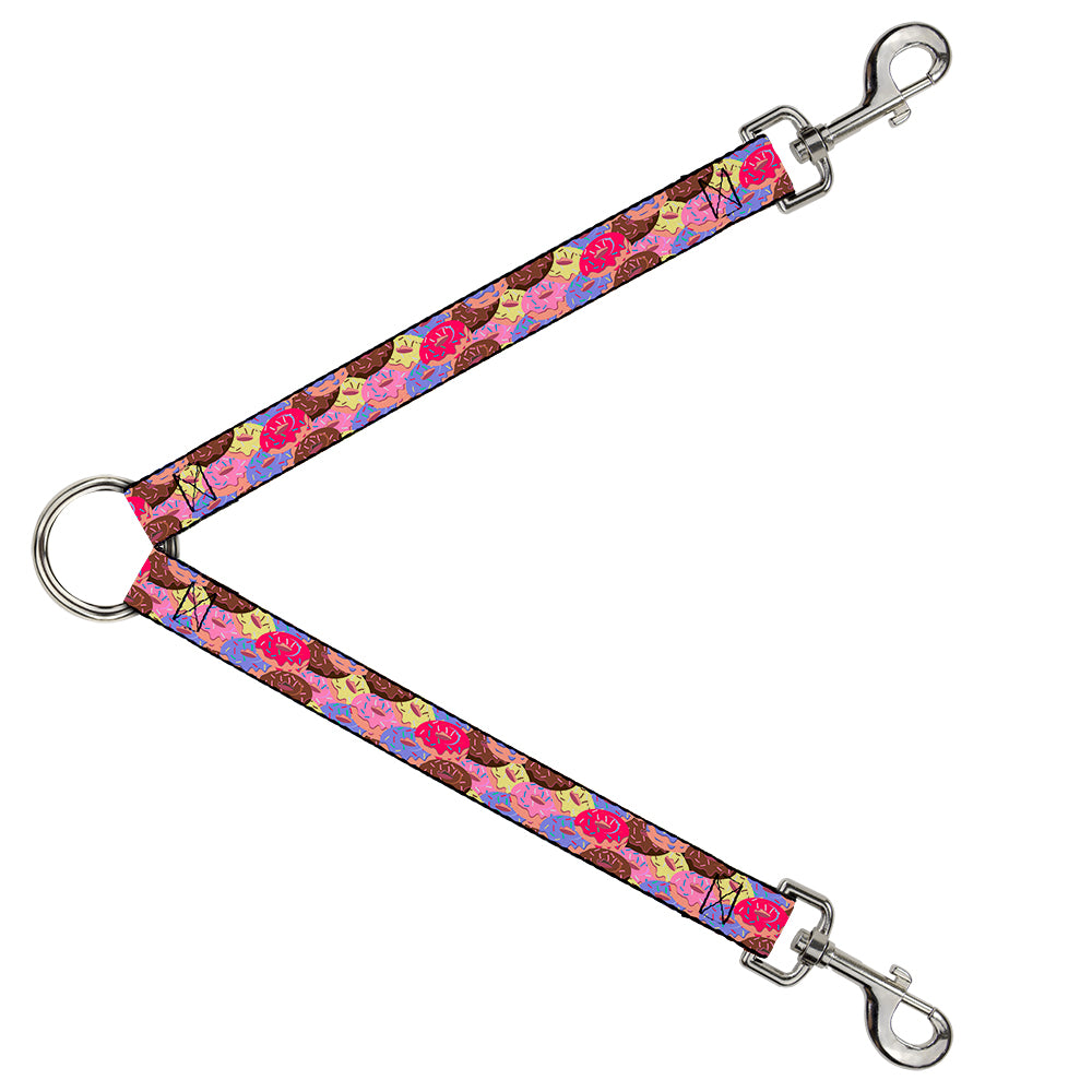 Dog Leash Splitter - Sprinkle Donuts Stacked Multi Color Dog Leash Splitters Buckle-Down   