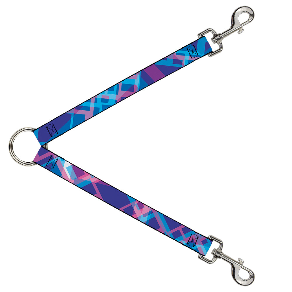 Dog Leash Splitter - Squares Stacked Blues/Pinks/Purples Dog Leash Splitters Buckle-Down   