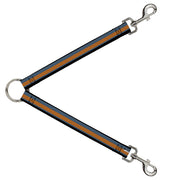 Dog Leash Splitter - Stripes Black Steel Blue Orange Dog Leash Splitters Buckle-Down   