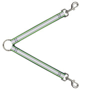 Dog Leash Splitter - Stripes Navy/Neon Green/Silver/White Dog Leash Splitters Buckle-Down   