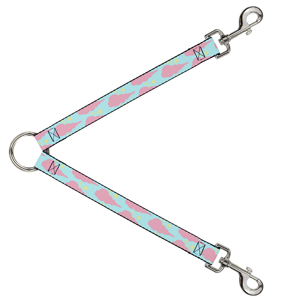 Dog Leash Splitter - Cloudy/Starry Sky Aqua/Pink/Yellow Dog Leash Splitters Buckle-Down   