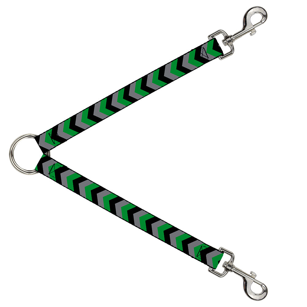 Dog Leash Splitter - Chevron Green/Black/Gray Dog Leash Splitters Buckle-Down   