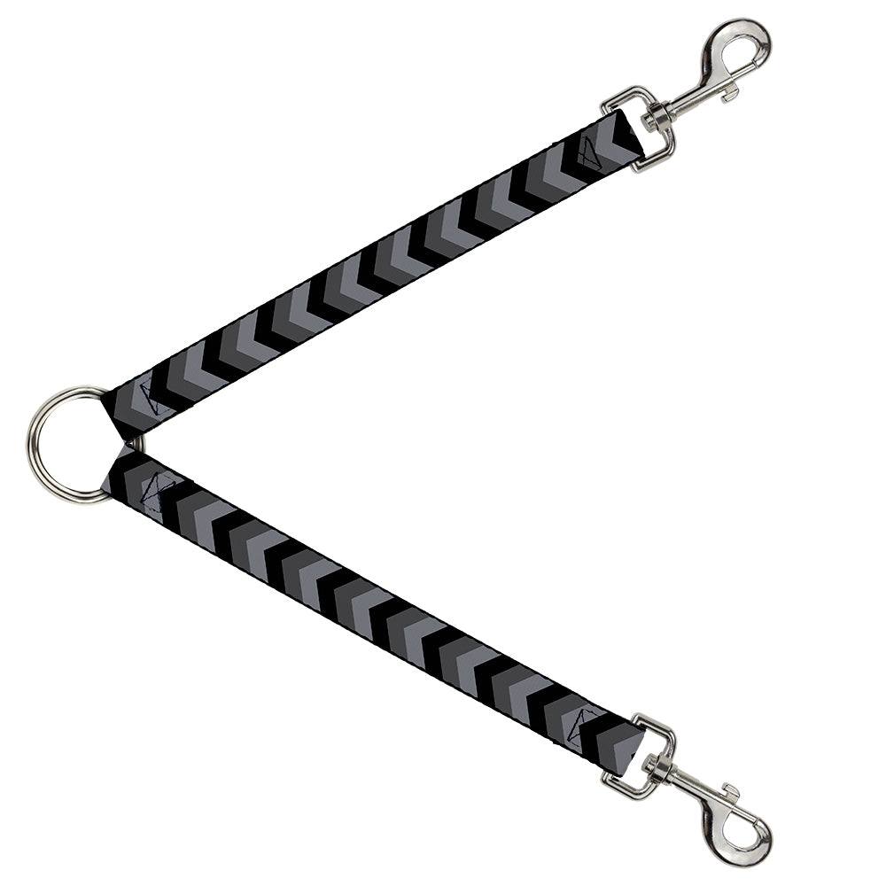 Dog Leash Splitter - Chevron Gray/Black/Charcoal Dog Leash Splitters Buckle-Down   