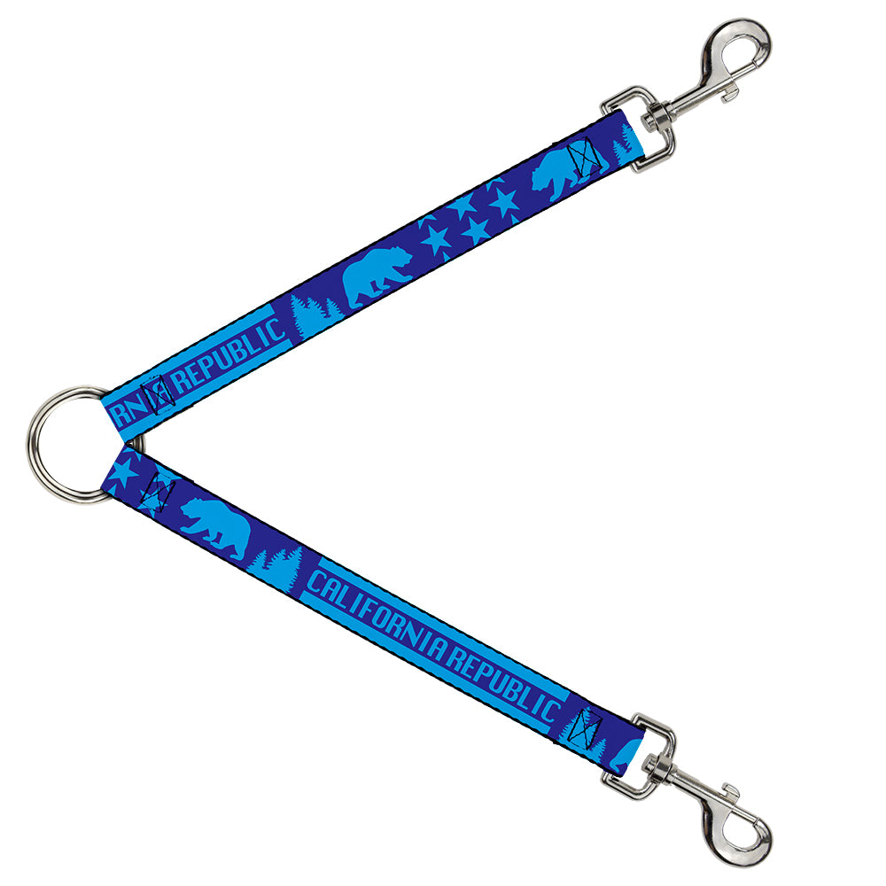 Dog Leash Splitter - CALIFORNIA REPUBLIC/Bear/Stars Silhouette Blues Dog Leash Splitters Buckle-Down   
