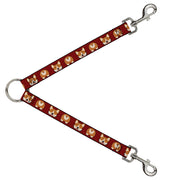 Dog Leash Splitter - Corgi Face/Rump Red Dog Leash Splitters Buckle-Down   
