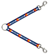 Dog Leash Splitter - Colorado BOULDER Flag Blue/White/Red/Yellow Dog Leash Splitters Buckle-Down   