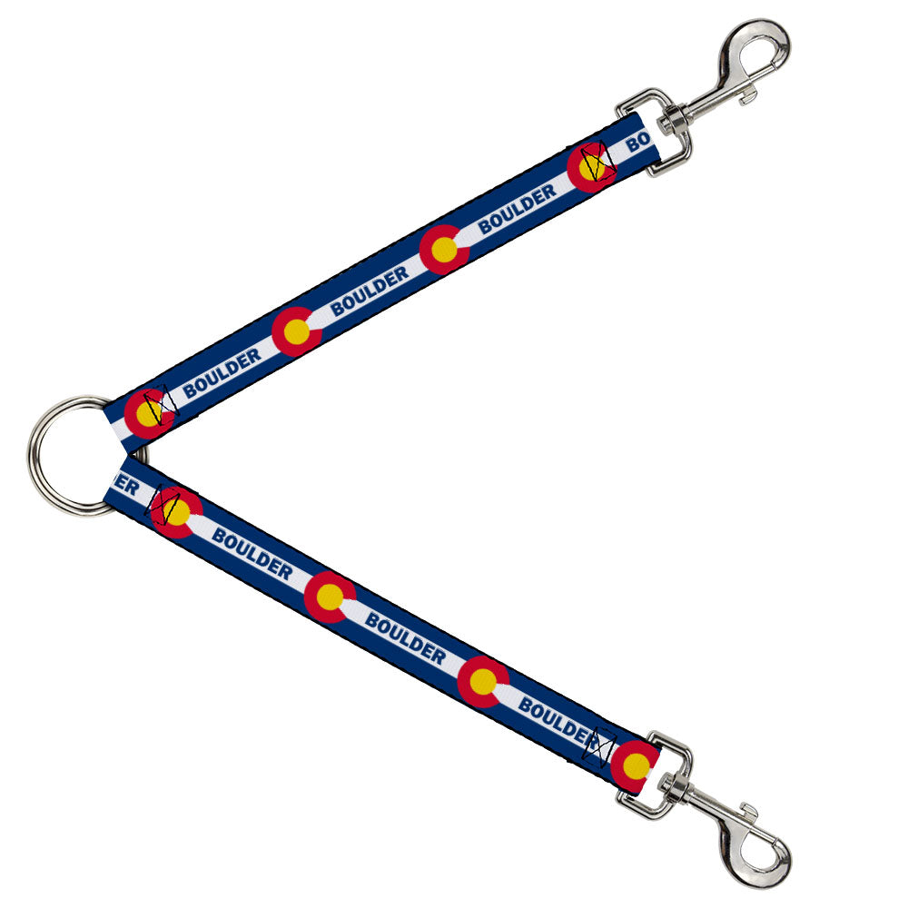 Dog Leash Splitter - Colorado BOULDER Flag Blue/White/Red/Yellow Dog Leash Splitters Buckle-Down   