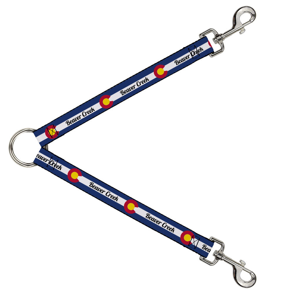 Dog Leash Splitter - Colorado BEAVER CREEK Flag Blue/White/Red/Yellow Dog Leash Splitters Buckle-Down   