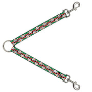 Dog Leash Splitter - Christmas Penguin Flip Stripe Green White Orange Black Dog Leash Splitters Buckle-Down   