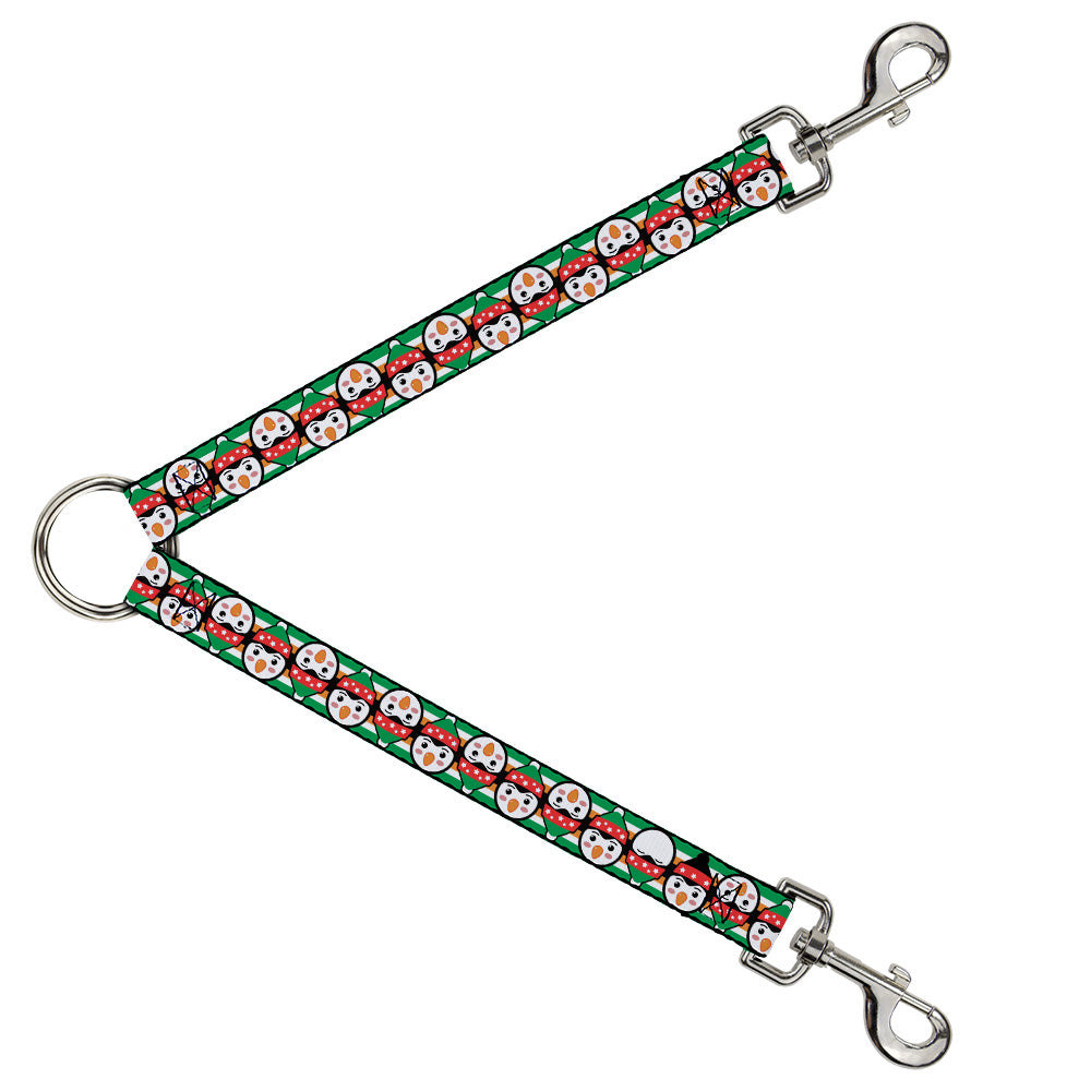 Dog Leash Splitter - Christmas Penguin Flip Stripe Green White Orange Black Dog Leash Splitters Buckle-Down   