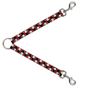 Dog Leash Splitter - Christmas Snowman Flip Red White Dog Leash Splitters Buckle-Down   