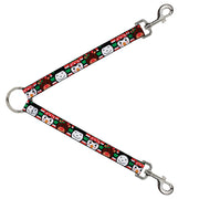Dog Leash Splitter - Christmas Penguin Reindeer Snowman Stripe Red White Black Green Dog Leash Splitters Buckle-Down   