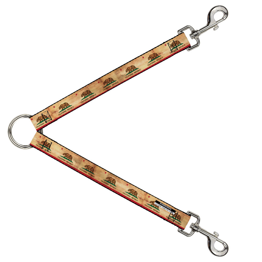 Dog Leash Splitter - California Flag Continuous Vintage Dog Leash Splitters Buckle-Down   
