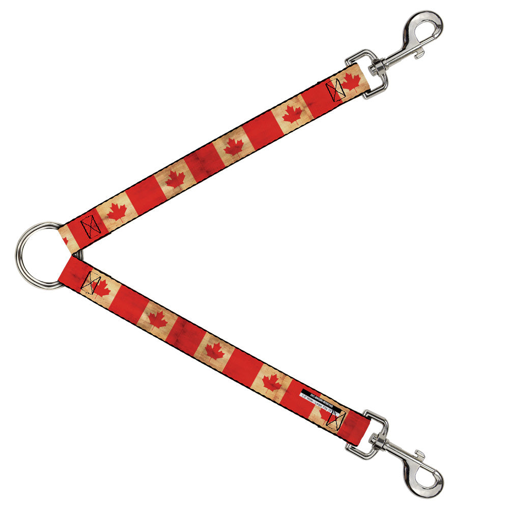 Dog Leash Splitter - Canada Flag Continuous Vintage Dog Leash Splitters Buckle-Down   
