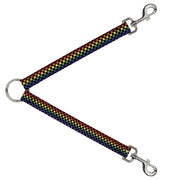 Dog Leash Splitter - Checker Black Rainbow Multi Color Dog Leash Splitters Buckle-Down   