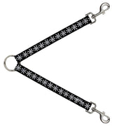 Dog Leash Splitter - Starry Snowflakes Black White Gray Dog Leash Splitters Buckle-Down   