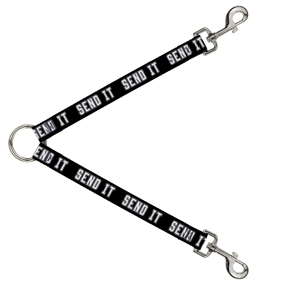 Dog Leash Splitter - SEND IT Black White Dog Leash Splitters Buckle-Down   
