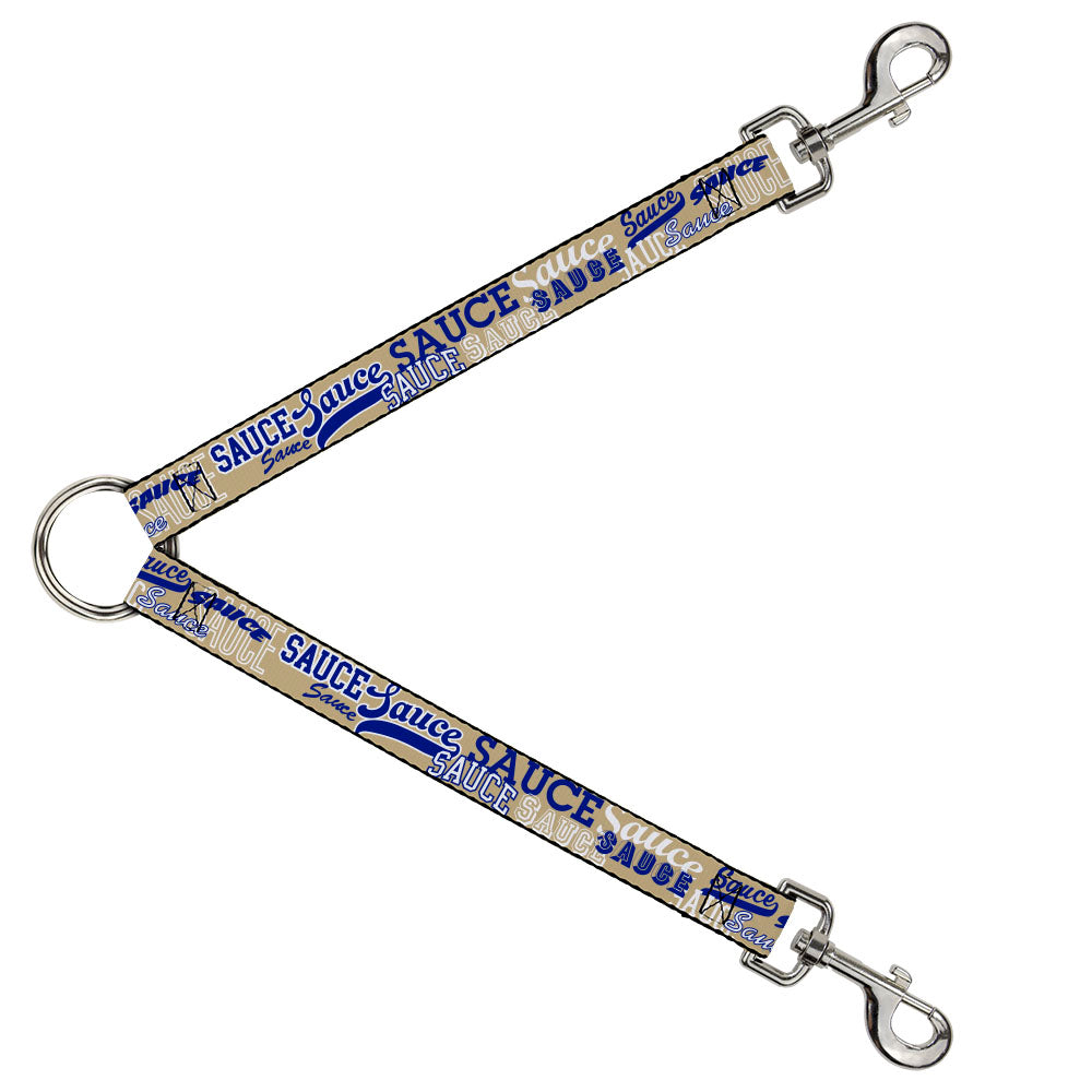 Dog Leash Splitter - SAUCE Typography Collage Tan/White/Blue Dog Leash Splitters Buckle-Down   