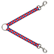 Dog Leash Splitter - Smiley Sad Face Checker Red/White/Blue Dog Leash Splitters Buckle-Down   